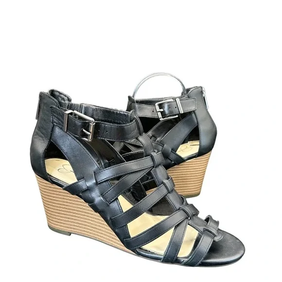 Jessica Simpson Strappy Gladiators Wedge Sandals Black Size 9.5. - Picture 8 of 11